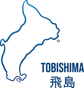 Tobishima island of Yamagata prefecture abstract simplified map