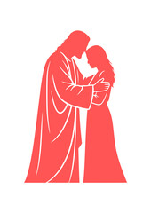 Jesus Christ Embracing Woman