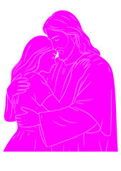 Jesus Christ Embracing Woman
