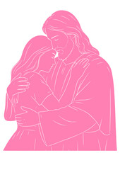 Jesus Christ Embracing Woman