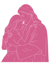 Jesus Christ Embracing Woman