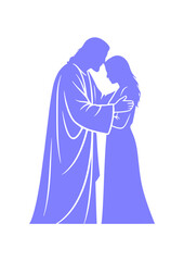 Jesus Christ Embracing Woman
