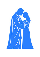 Jesus Christ Embracing Woman