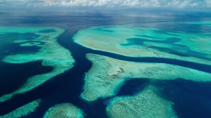 Aerial shot of remote Marine Conservation Area of Ebiil Channel in Palau.