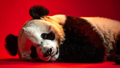 寝ているパンダ