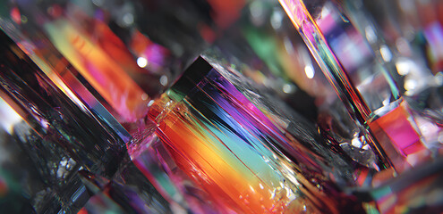 Digital glitch or a distorted video signal, with sharp angles and jagged lines. Abstract composition that evokes a sense of visual chaos.