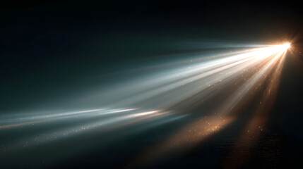 Bright light shines through a dark background, creating a striking diagonal composition with intense contrast, conveying themes of hope and spirituality