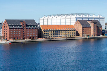 Superior view of a canal on the outskirts of Copenhagen, Denmark.