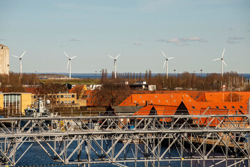 Superior view of a canal on the outskirts of Copenhagen, Denmark.