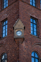 Building with typical Danish architecture located in the old town of Copenhagen, Denmark.