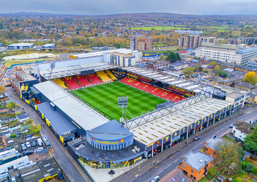 Aerial Image of Vicarage Road Stadium the home of Watford Football Club. 7th Nov 2025