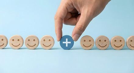 hand adding different to smiling faces