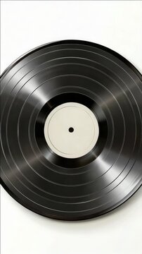 The displays a collection of vinyl records against a white background. The focus is on the texture and pattern created by the grooves on the record's surface.
