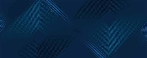 Obraz premium Dark blue background. Modern line stripes curve abstract presentation background. Luxury paper cut background. Abstract decoration, golden pattern, halftone gradients, 3d Vector illustration