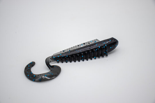 Soft plastic fishing baits, primarily used for largemouth bass fishing. 