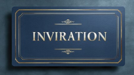 Elegant Blue Invitation Design with Gold Accents for Special Occasions and Celebrations