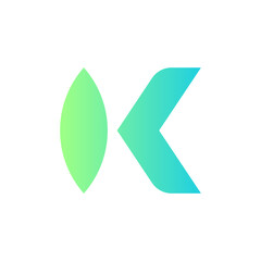 Letter K leaf simple modern logo design