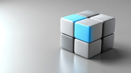 Obraz premium Abstract 3D model of squares, shapes, light, studio