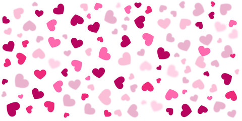 Heart Confetti Scatter Background for Valentine's Day