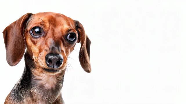 Loyal Gaze: A close-up shot of a Dachshund dog with expressive eyes and a gentle demeanor. Capturing the unwavering loyalty and affectionate nature.