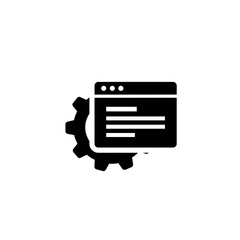 Web Development Icon with Cogwheel Symbol.