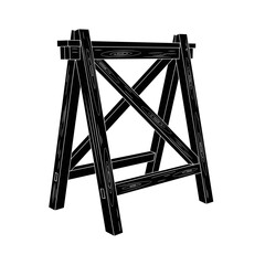 Wooden Stool or Stand Isolated on White.