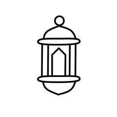 Traditional Ramadan Lantern Fanous Line Art