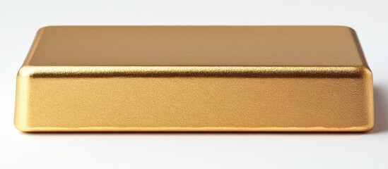 Gold rectangular box on white background, product shot