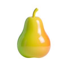 Fresh Yellow Pear Fruit Isolated.