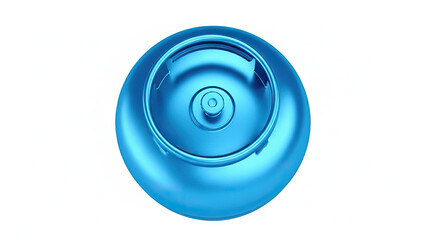 Abstract blue gas cylinder viewed from above. Cooking gas cylinder.