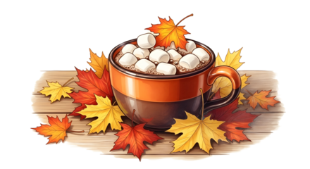 Autumns sweet embrace hot cocoa delight