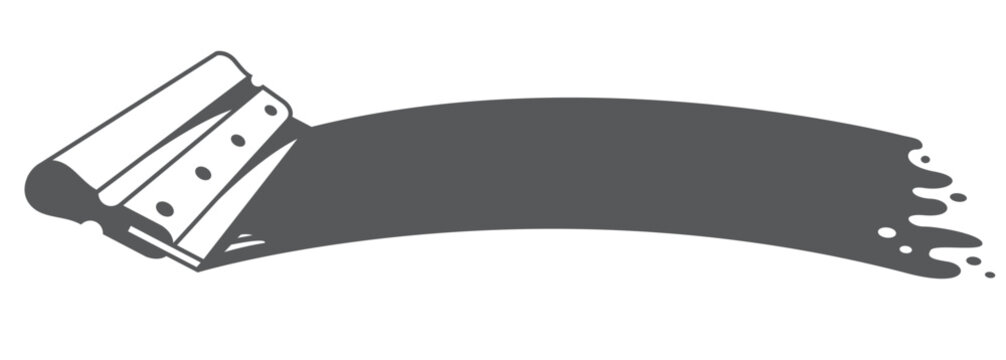 silk screen printing icon with squeegee isolated on white background