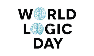 World logic day celebration with brain fingerprint design