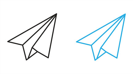 Paper airplane vector illustration icon set, vector illustration