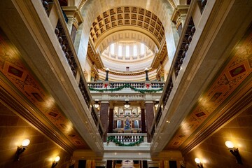 Interior of the Wisconsin State Capitol Building during the Christmas Season