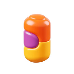 Colorful Plastic Capsule Object.