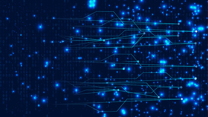 AI Intelligence with neural networks data flows symbolizing machine learning and automation. For tech ads websites and marketing campaigns. Vector illustration...