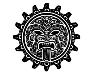 Maori Sun God Tribal tattoo style