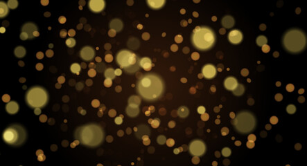Golden Bokeh Lights Abstract Background