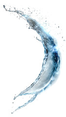 Capture the fluidity of water in motion. A dynamic splash against a clean, crisp white backdrop showcases the water's purity. 