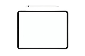 Sleek tablet with stylus ready for your creative design work or modern business presentation on its bright blank screen