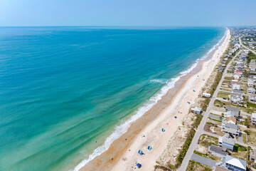 Topsail Island North Carolina Aerial of the Beach and Blue Water