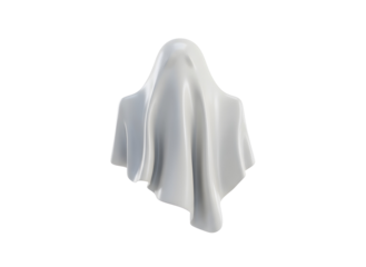 Floating sheet ghost illustration simple form digital art halloween concept