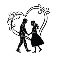 Couple Holding Hands Plotter File Svg