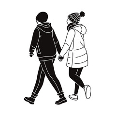 Couple Holding Hands Plotter File Svg