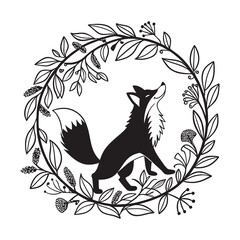 Fox Wreath Svg