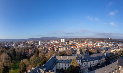 skyline of Bad Homburg with Taunus mountains