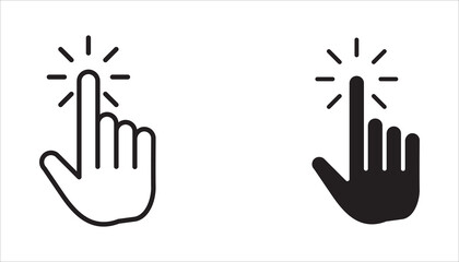 Fototapeta premium Mouse click cursor arrow icon set and loading icon. Mouse click cursor collection. Hand cursor. Arrow cursor. Vector illustration.