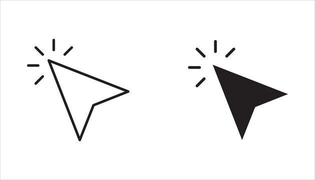 Mouse click cursor arrow icon set and loading icon. Mouse click cursor collection. Hand cursor. Arrow cursor. Vector illustration.
