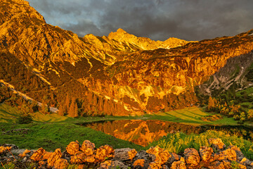 Gaisalpsee - Oberstdorf - Alpen - Sonnenuntergang - Bergsee
